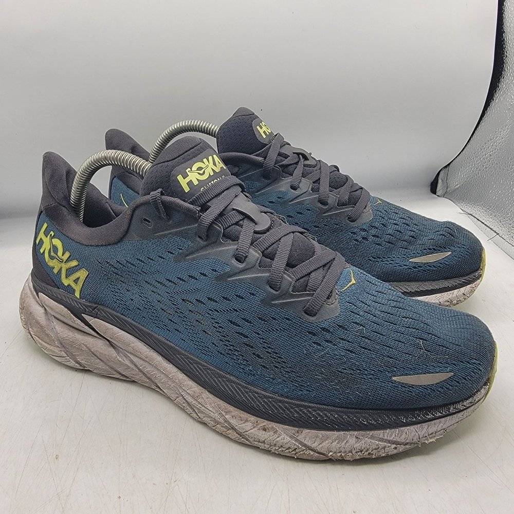 Hoka One One Clifton 8 Mens 9 D Blue Coral Butterfly Athletic Shoes Casual Walk